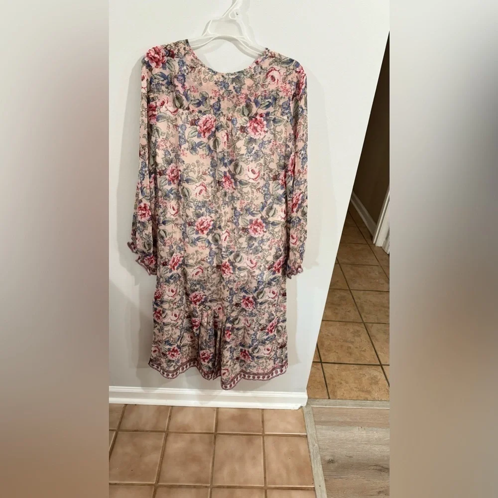 RAGA Anthropologie Floral Long Sleeve Ramona Midi Dress Size Medium NWOT - Picture 4 of 7